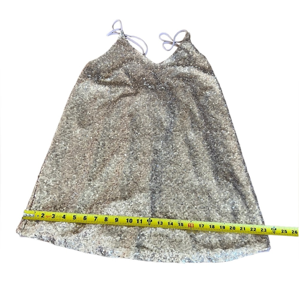 Shinestar Slip Sequin Dress Mini Strappy‎ V
Neck Tank Cami Rose Gold Large - Picture 9 of 11